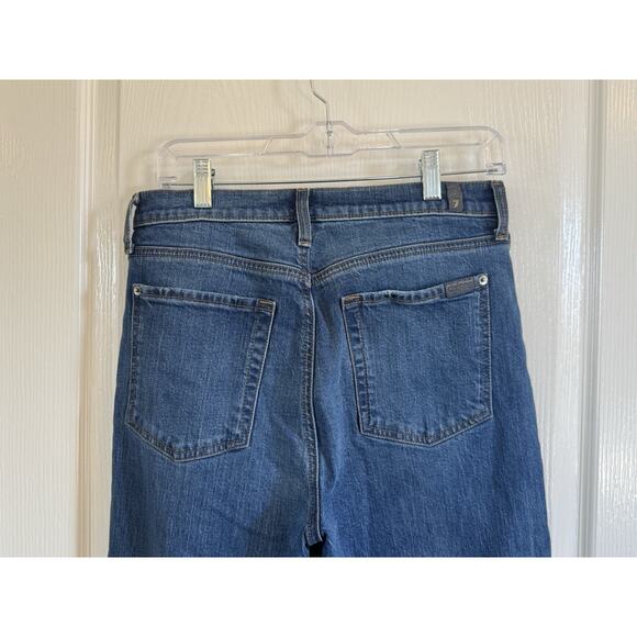 7 for All Mankind Women's Dark Wash Ultra High-Rise Dojo Stretch Denim Jeans 30 - Picture 4 of 11